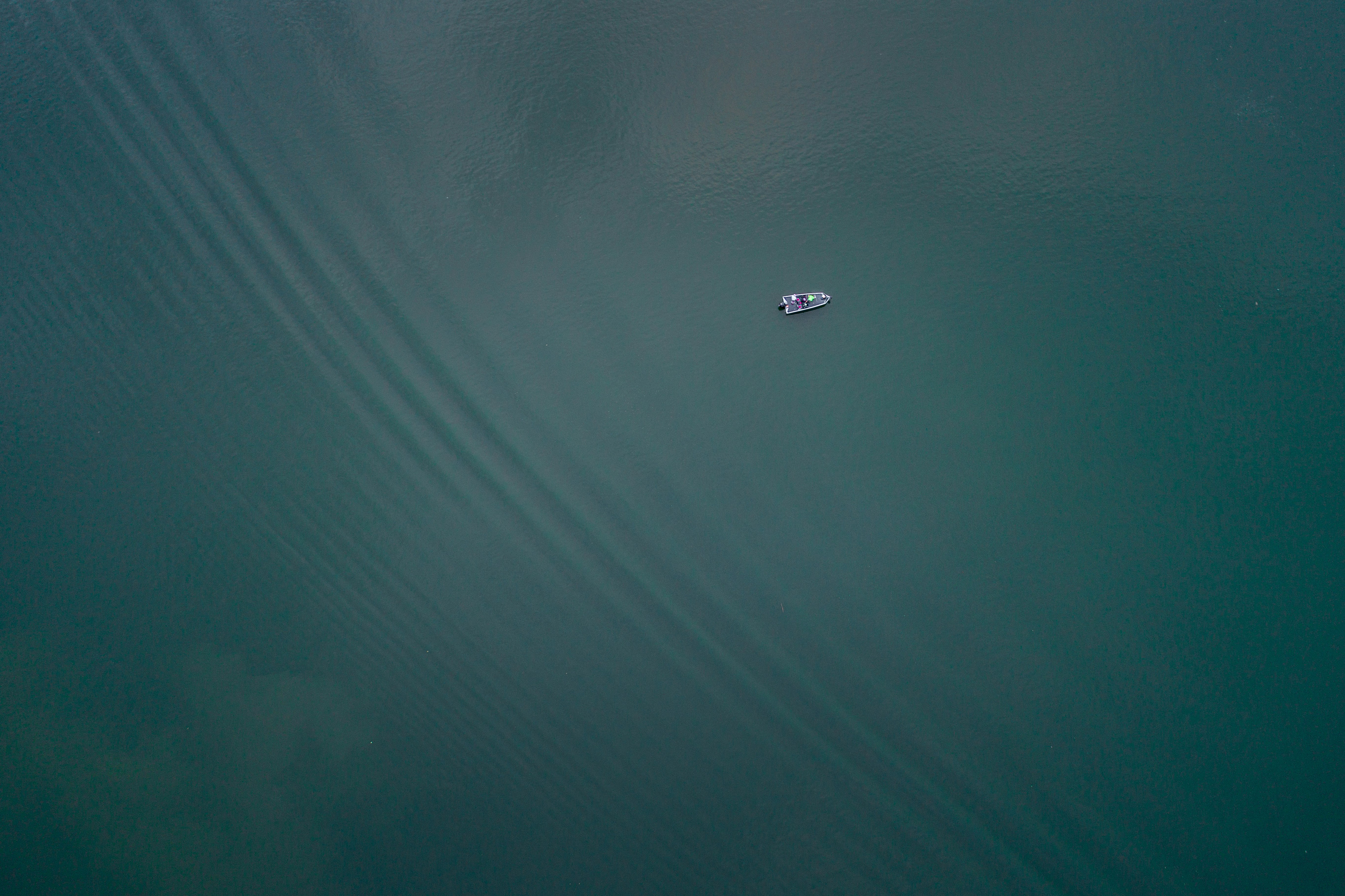 aerial view of boat